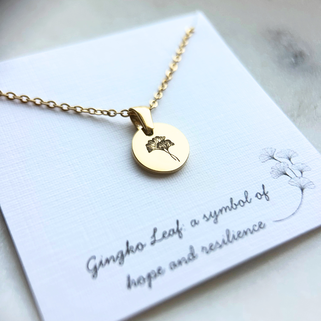 Ginkgo Leaf Necklace | Gold pendant