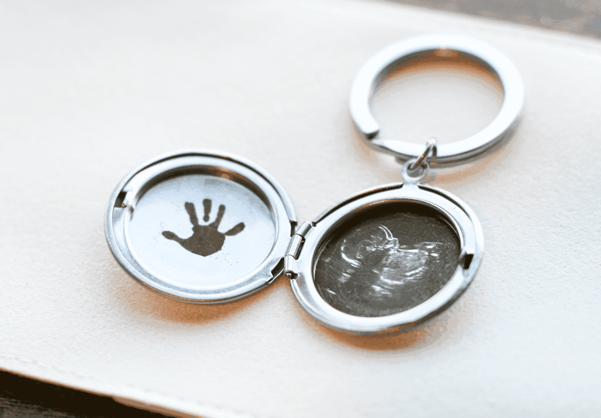 Engraved Sonogram Keychain | Circular Locket - Sale - Rest of the Nest