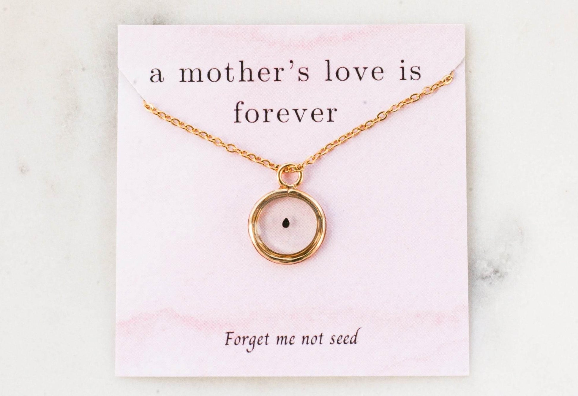 Forget Me Not Seed Necklace | Circle Pendant - Rest of the Nest