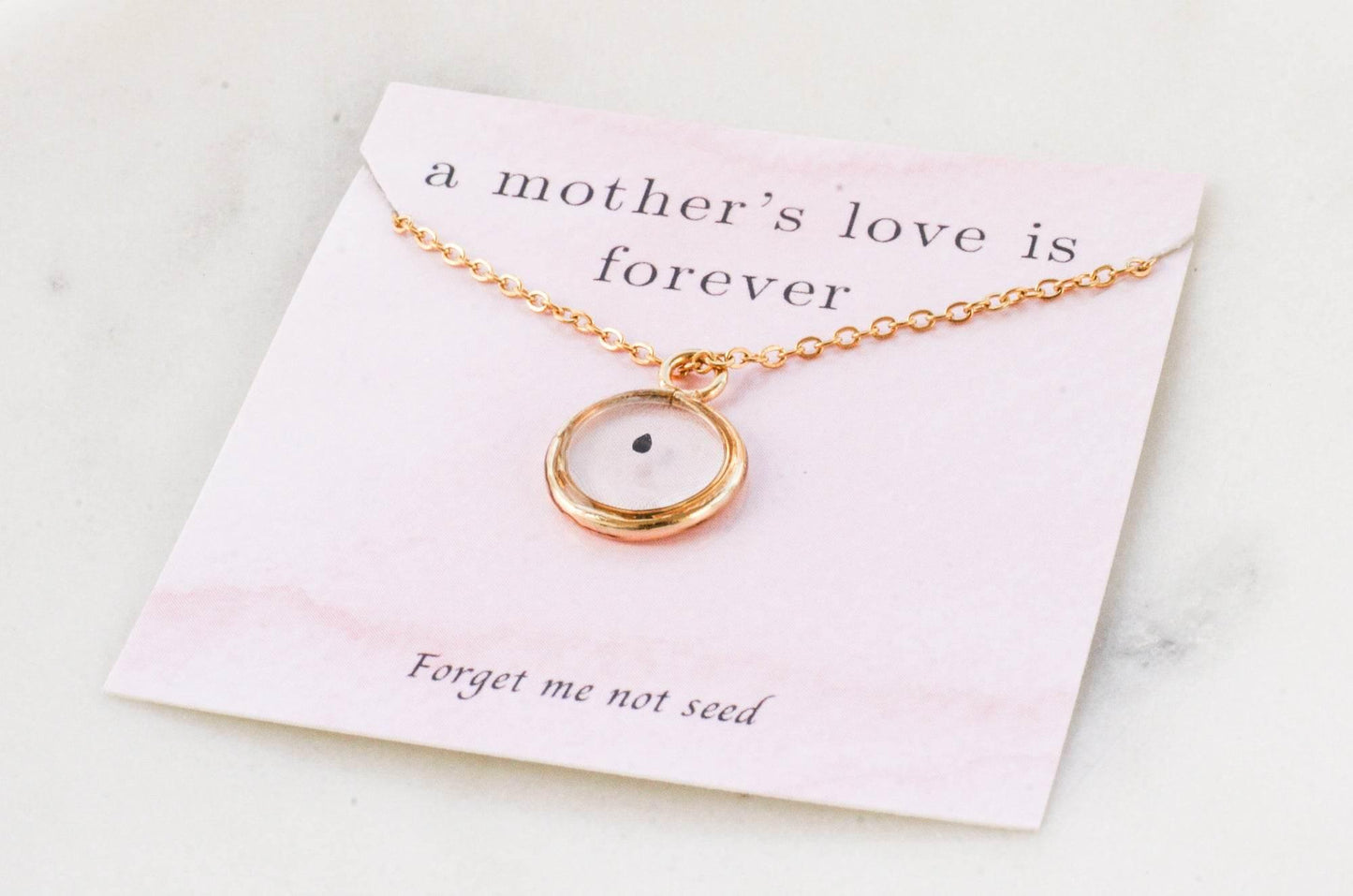 Forget Me Not Seed Necklace | Circle Pendant - Rest of the Nest