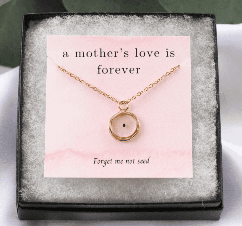 Forget Me Not Seed Necklace | Circle Pendant - Rest of the Nest