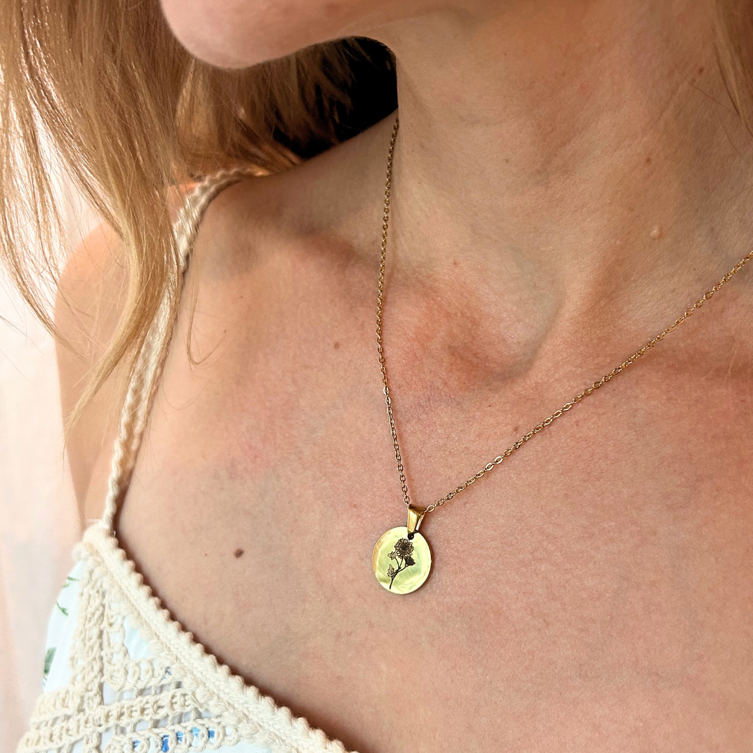 Birth Month Flower Memorial Necklace | Personalized Miscarriage Jewelry