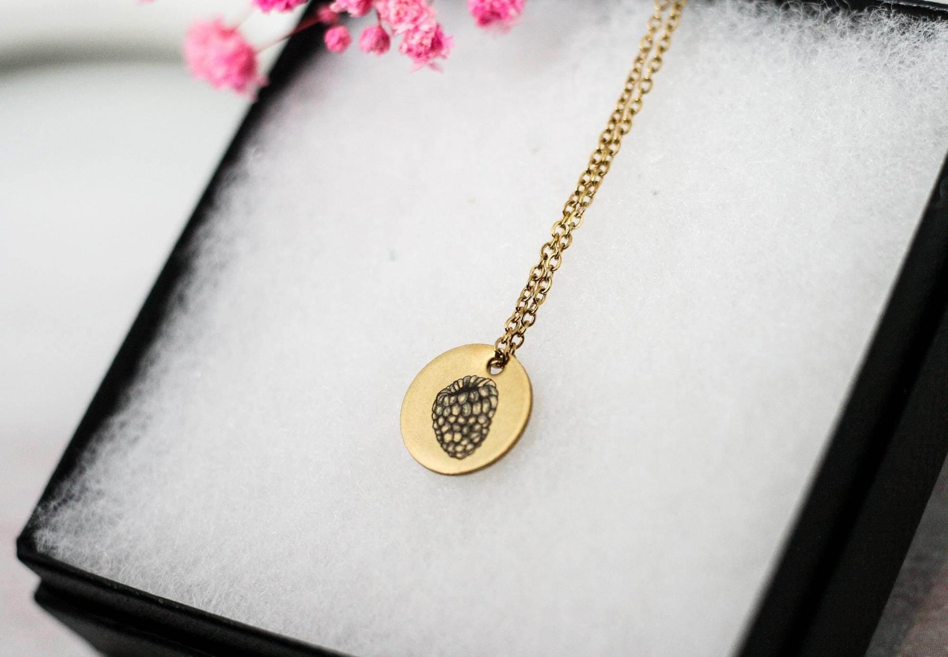 Raspberry 8-week Gestation Necklace | Gold Circle Pendant - Sale - Rest of the Nest