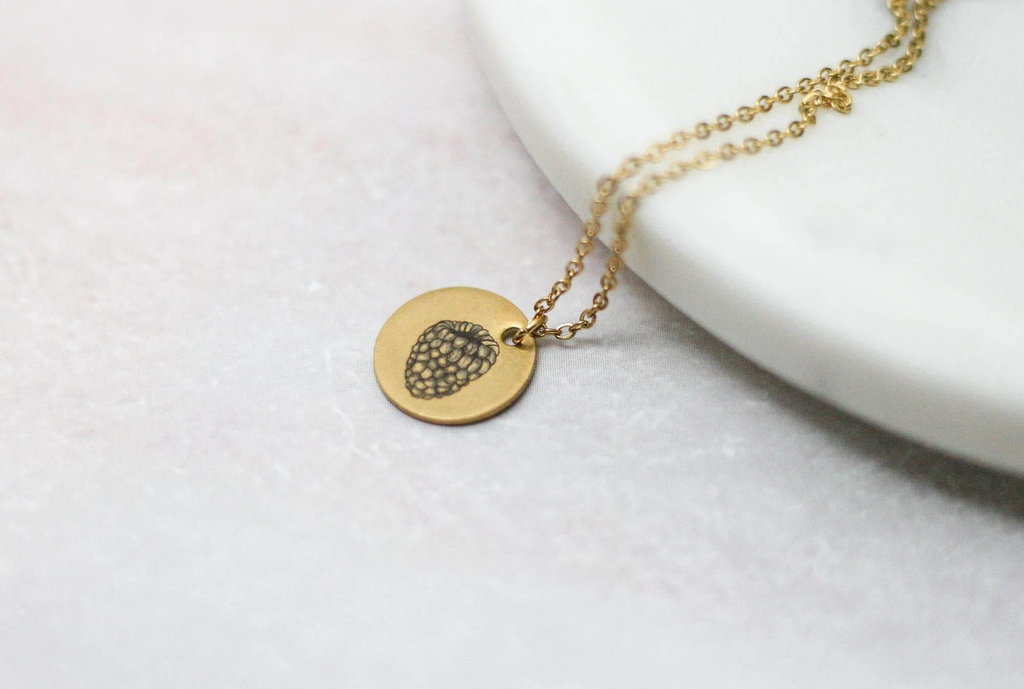 Raspberry 8-week Gestation Necklace | Gold Circle Pendant - Sale - Rest of the Nest