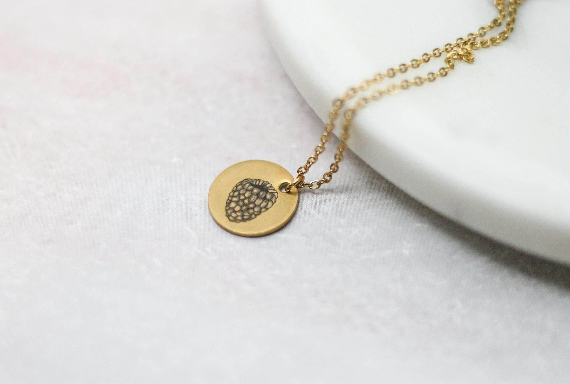 Raspberry 8-week Gestation Necklace | Gold Circle Pendant - Sale - Rest of the Nest