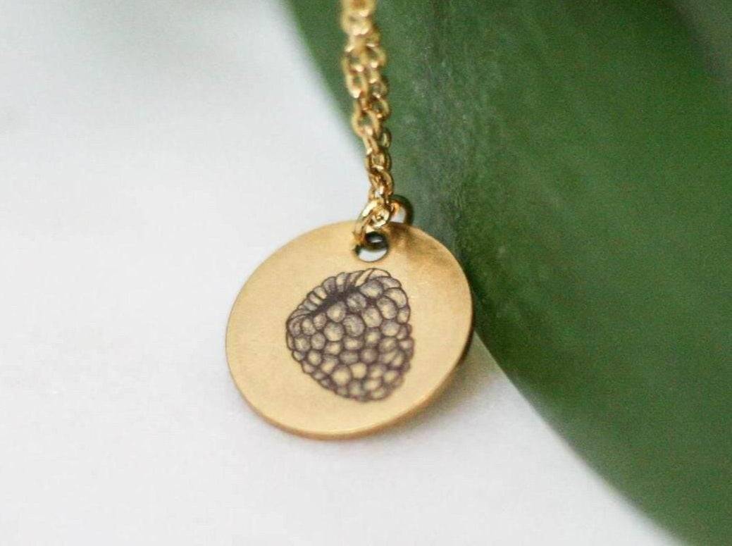 Raspberry 8-week Gestation Necklace | Gold Circle Pendant - Sale - Rest of the Nest