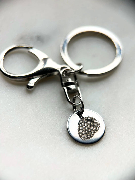 miscarriage keychain, 8 week miscarriage keychain, miscarriage gift, raspberry necklace, first trimester miscarriage