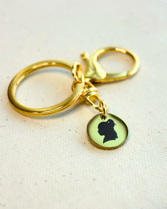 Engraved Silhouette Keychain – Personalized Child Keepsake