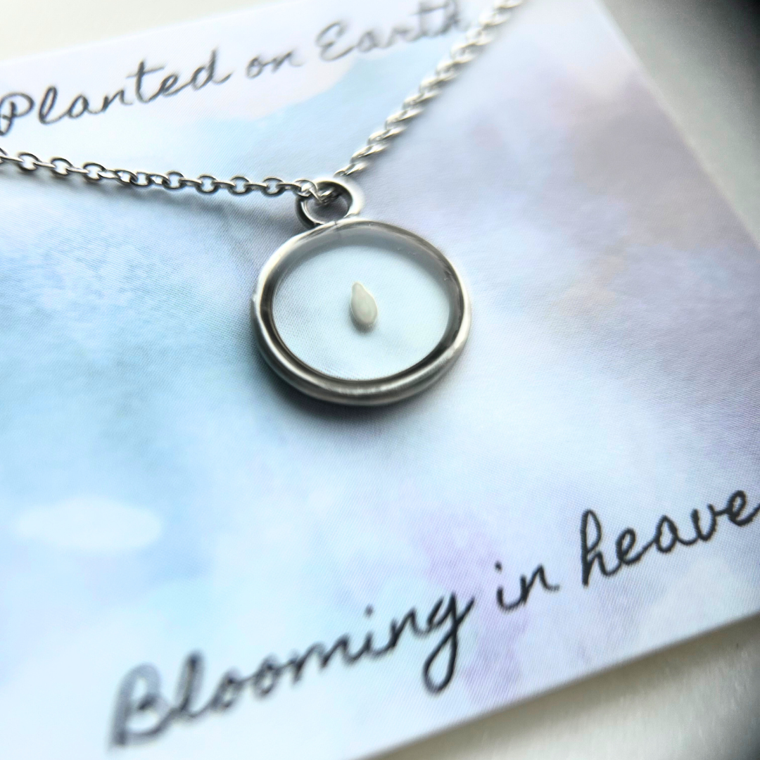 Sesame seed necklace | 5 weeks gestational age miscarriage necklace