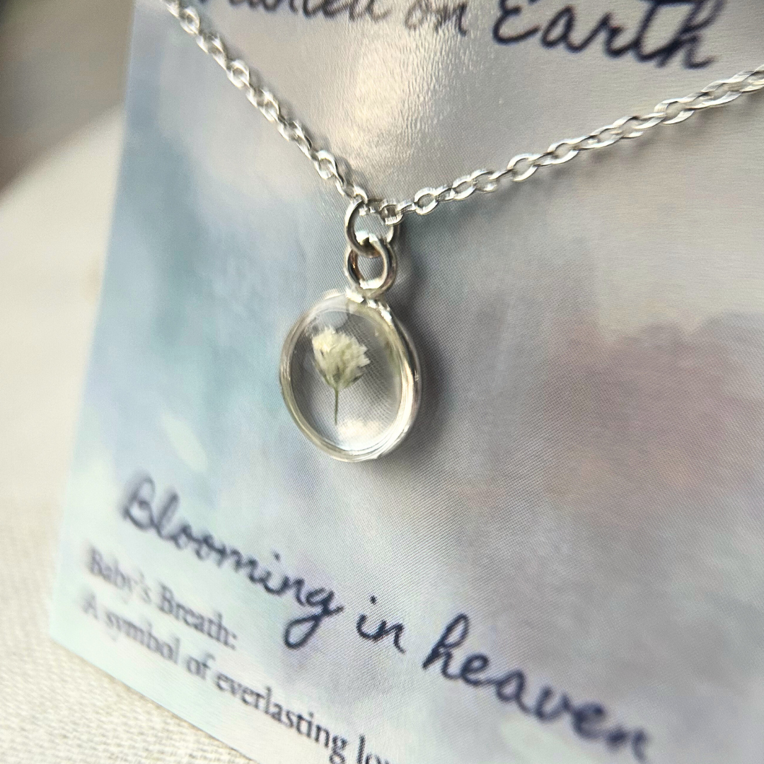 Baby's Breath Memorial Necklace | Sterling Silver