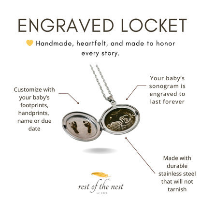 Engraved Sonogram Locket | A Keepsake to Remember Your Baby