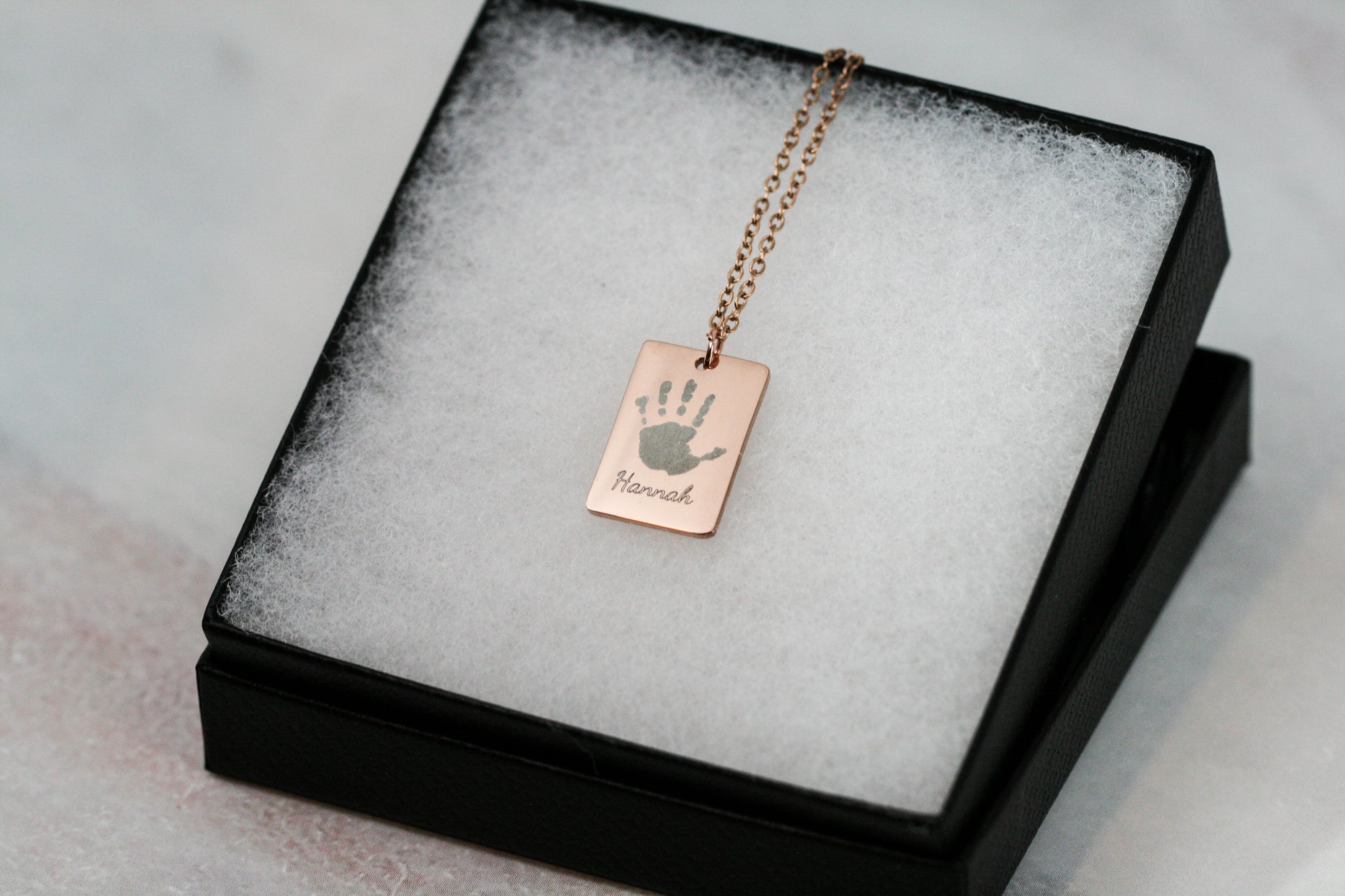 Actual Handprint Necklace | Rose Gold