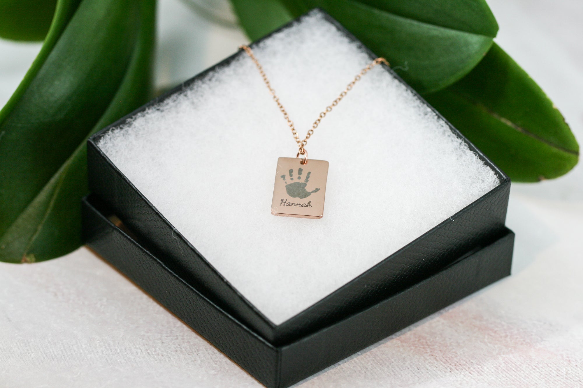 Actual Handprint Necklace | Rose Gold