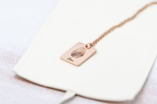 rose gold fingerprint necklace