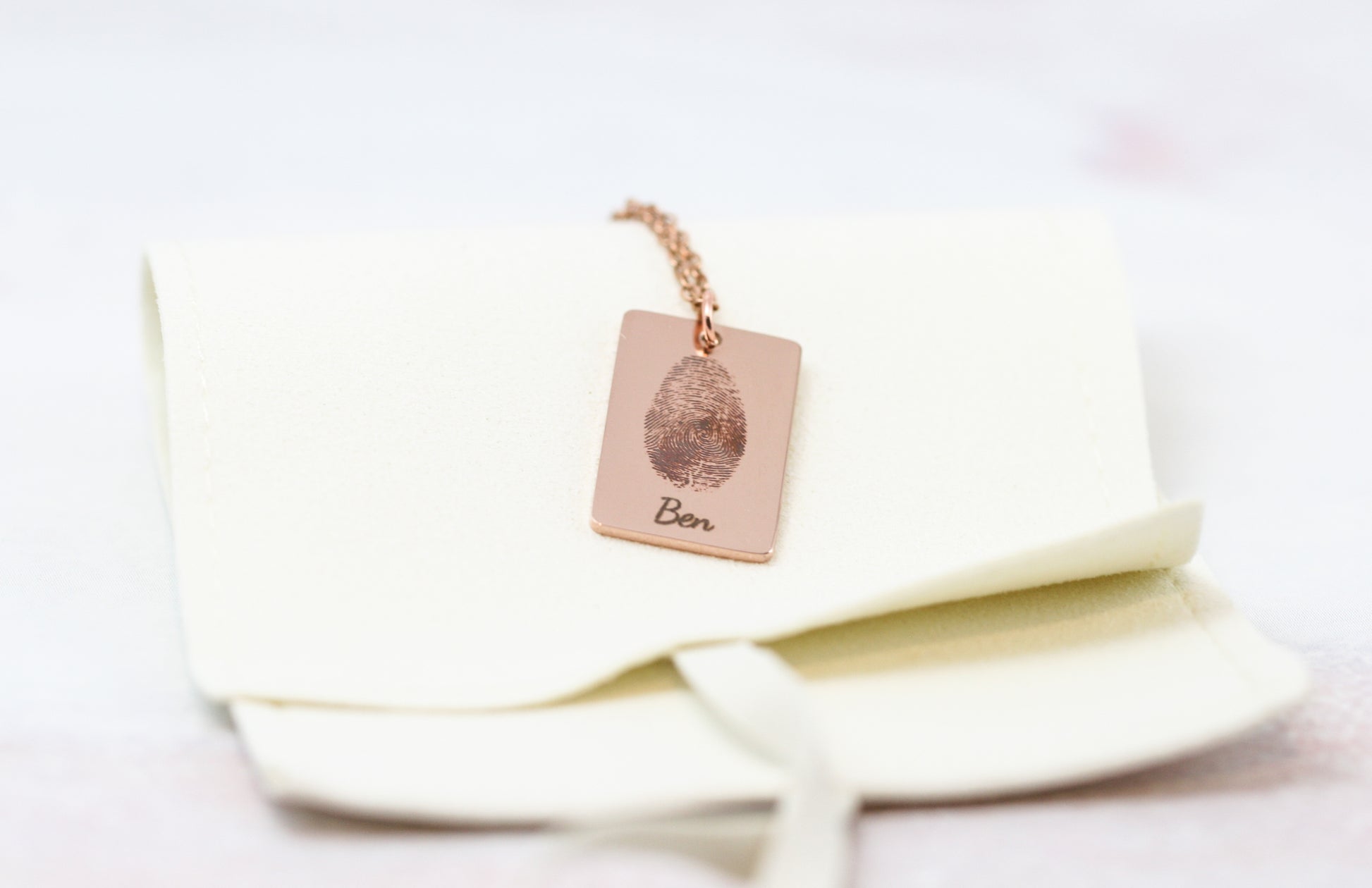 rose gold fingerprint necklace