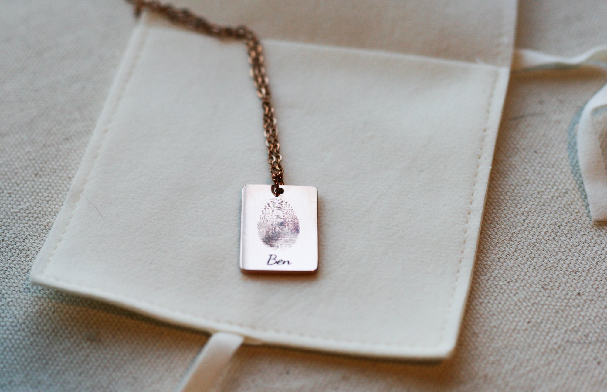 Actual Fingerprint Necklace | Rose Gold