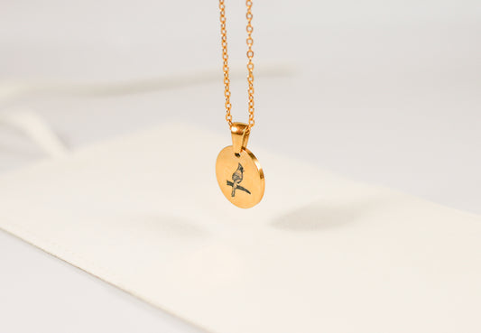 Cardinal Necklace | Yellow Gold Circle Pendant