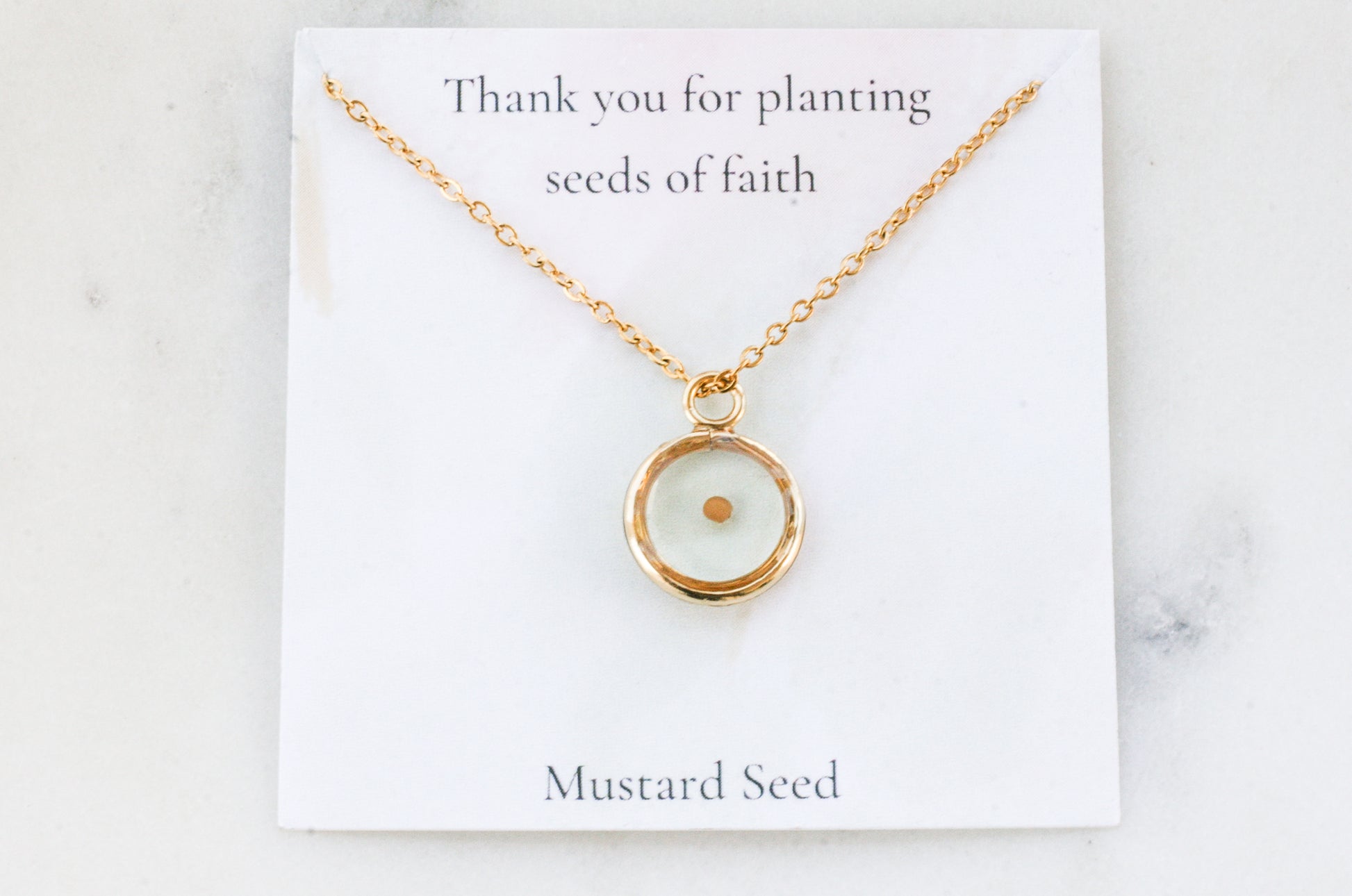 Mustard "Seeds of Faith" Necklace | Circle Pendant