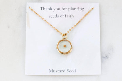 Mustard "Seeds of Faith" Necklace | Circle Pendant - Rest of the Nest