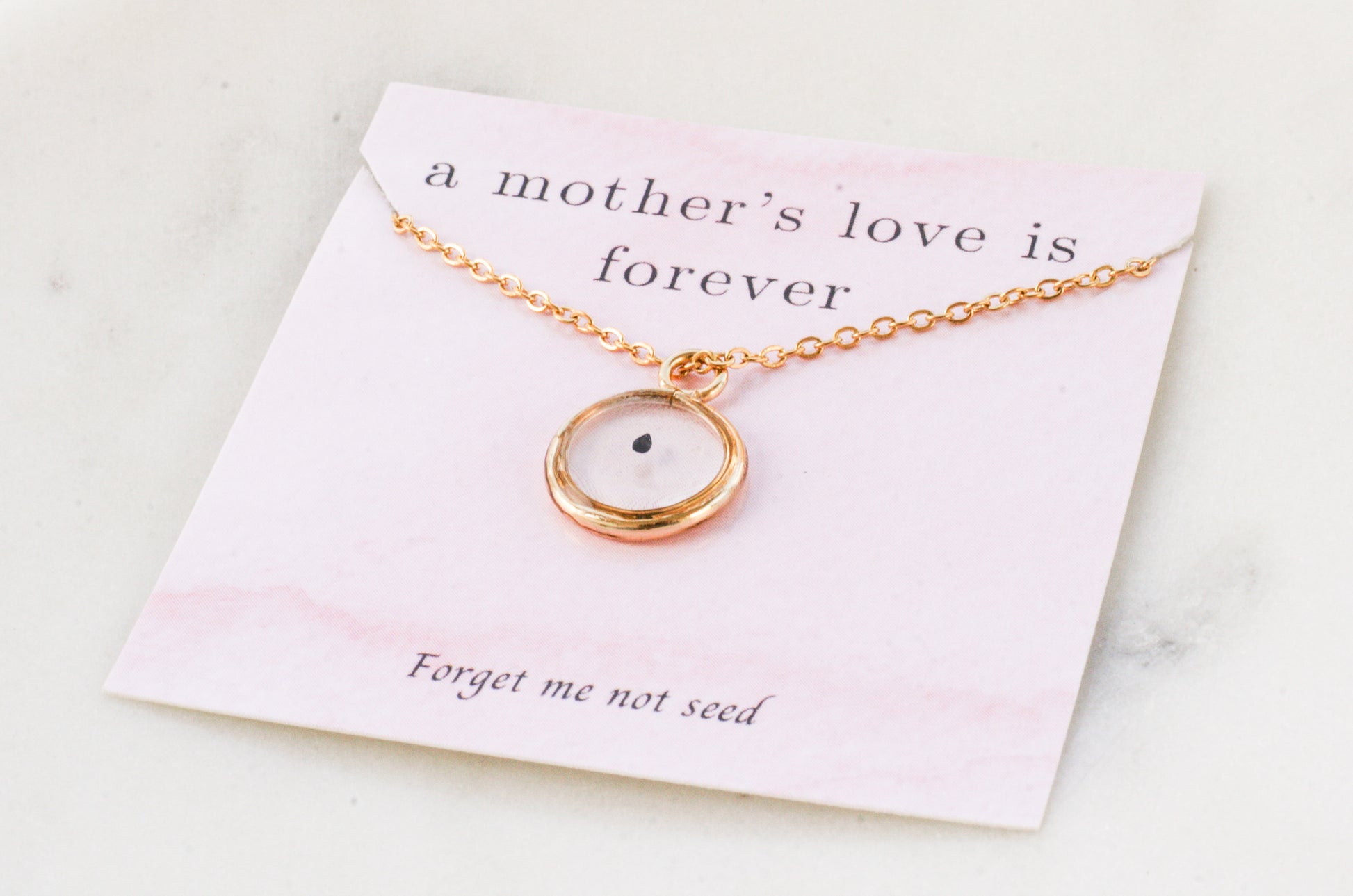 Forget Me Not Seed Necklace | Circle Pendant