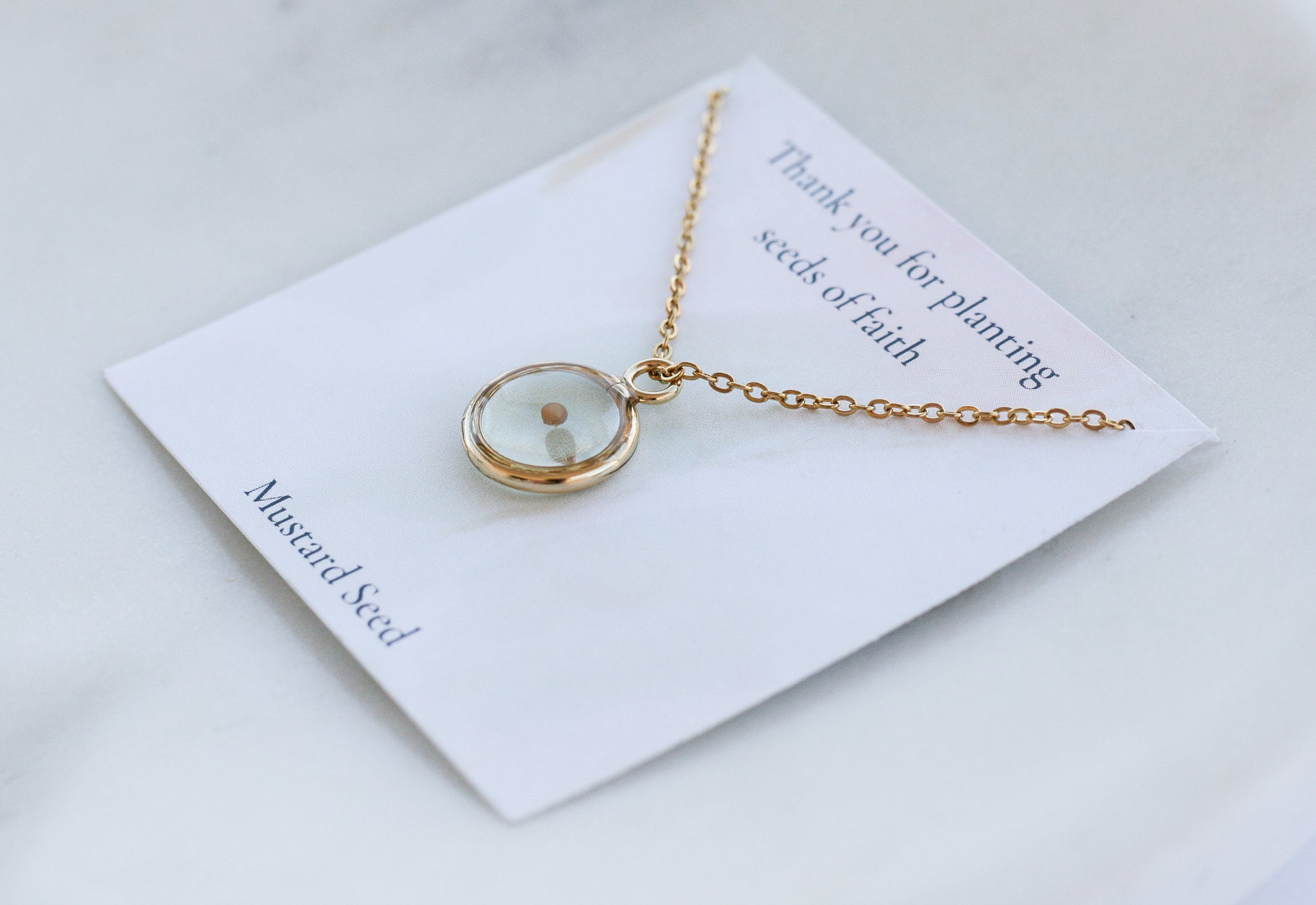 Mustard "Seeds of Faith" Necklace | Circle Pendant