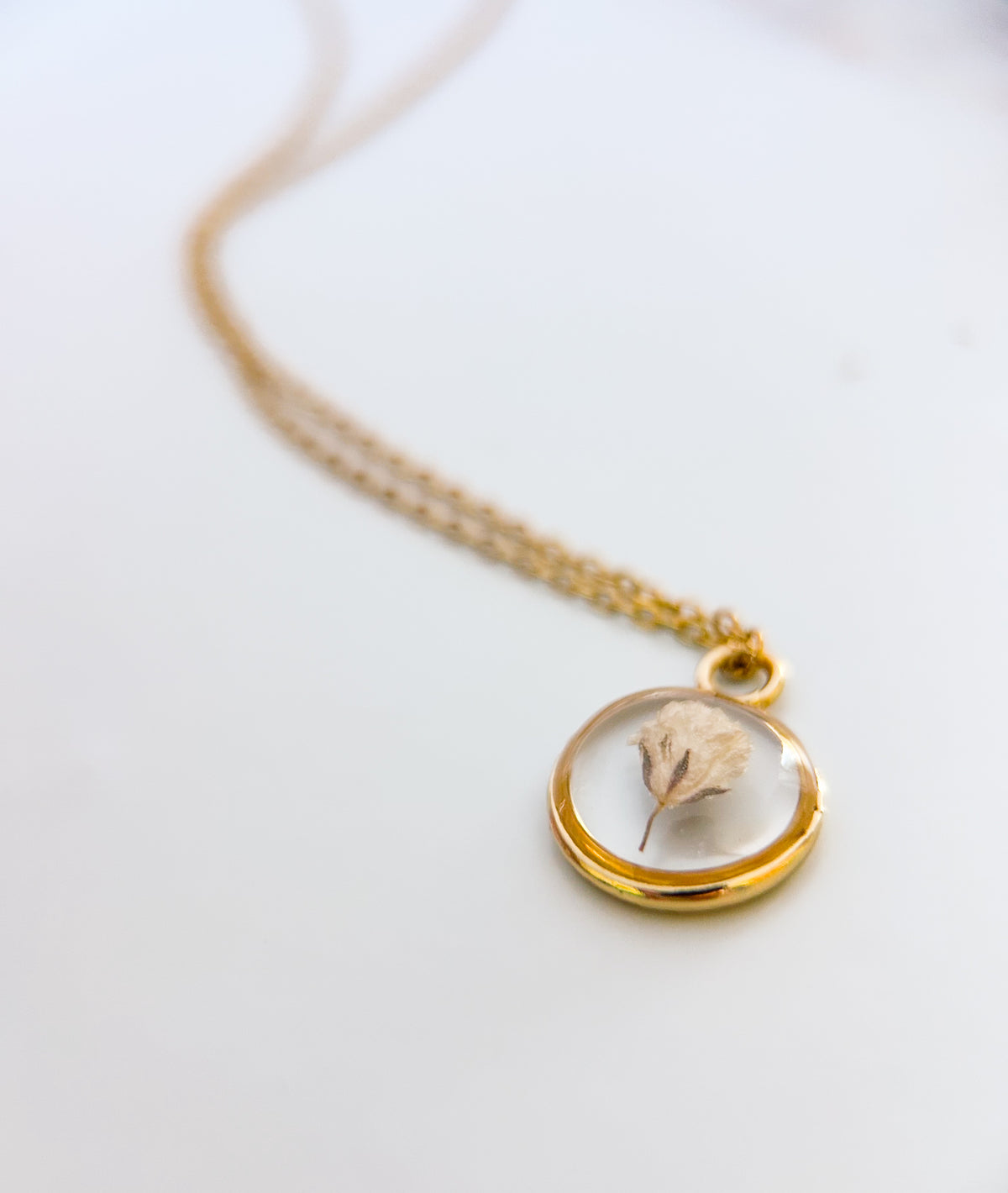 Baby’s Breath Miscarriage Necklace | Real Flower Keepsake