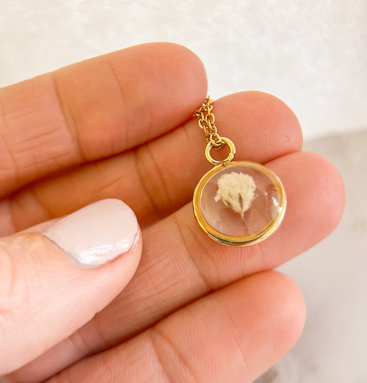 Baby’s Breath Miscarriage Necklace | Real Flower Keepsake