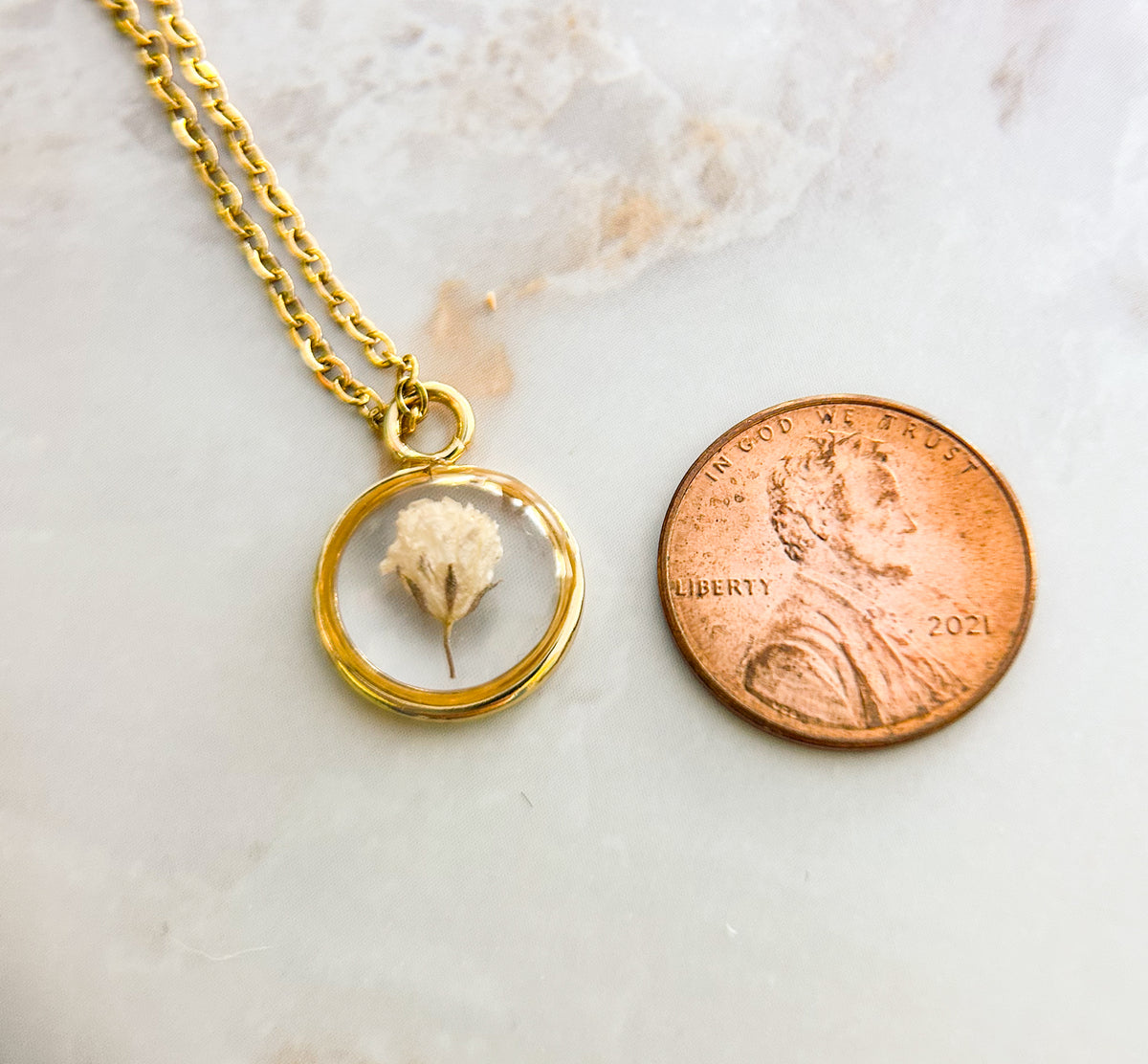 Baby’s Breath Miscarriage Necklace | Real Flower Keepsake