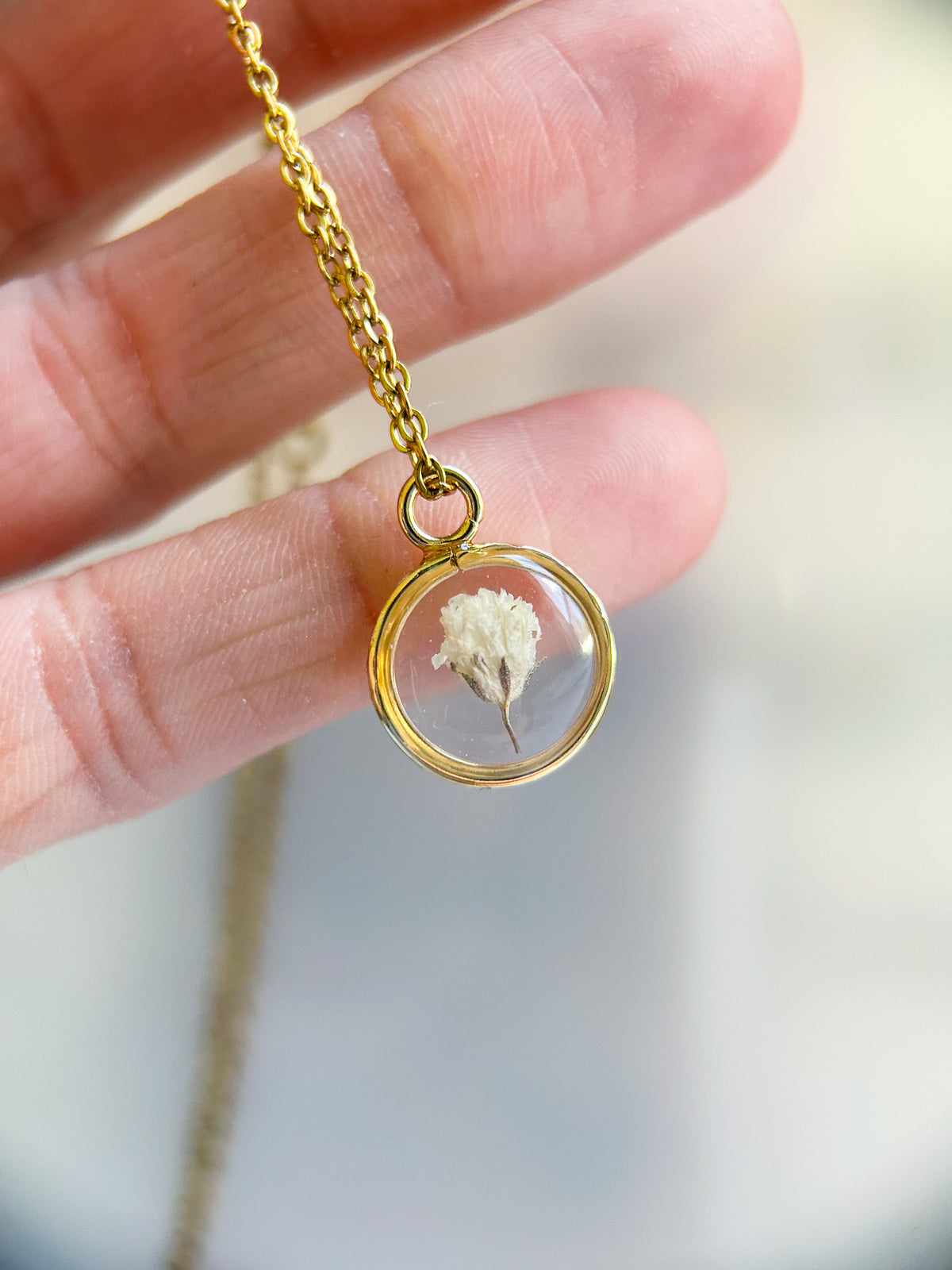Baby’s Breath Miscarriage Necklace | Real Flower Keepsake