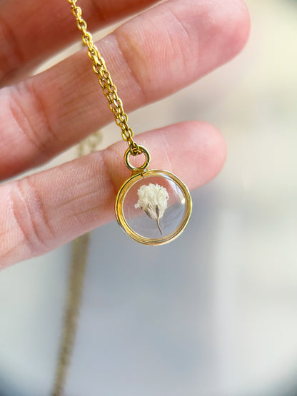 Baby’s Breath Miscarriage Necklace | Real Flower Keepsake