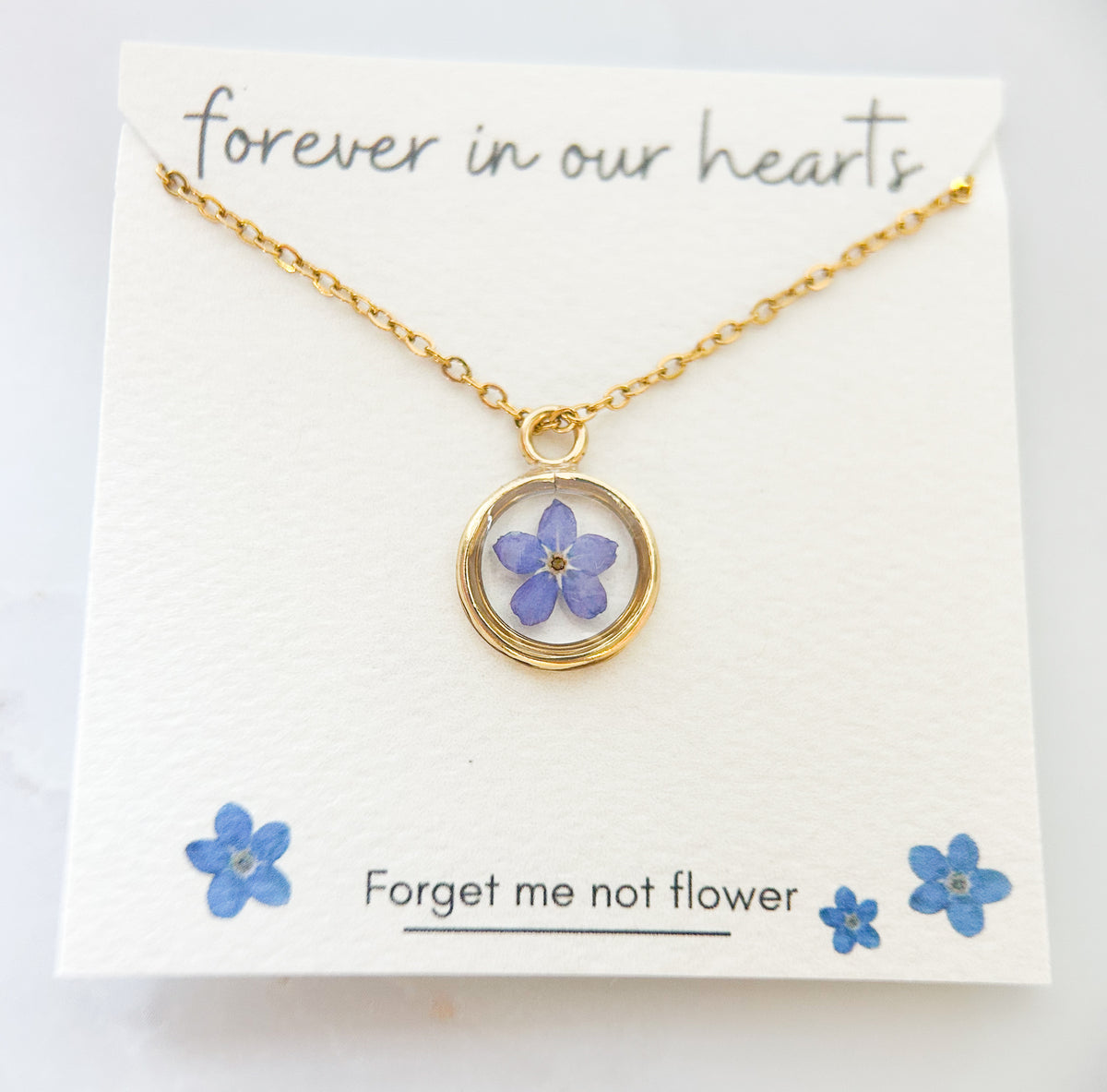 Forget-Me-Not Necklace | Remembrance & Memorial Keepsake