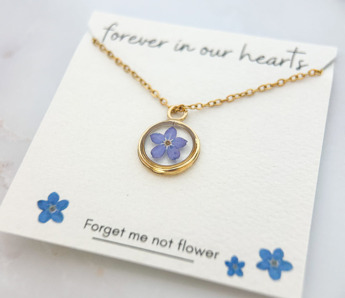 Forget-Me-Not Necklace | Remembrance & Memorial Keepsake
