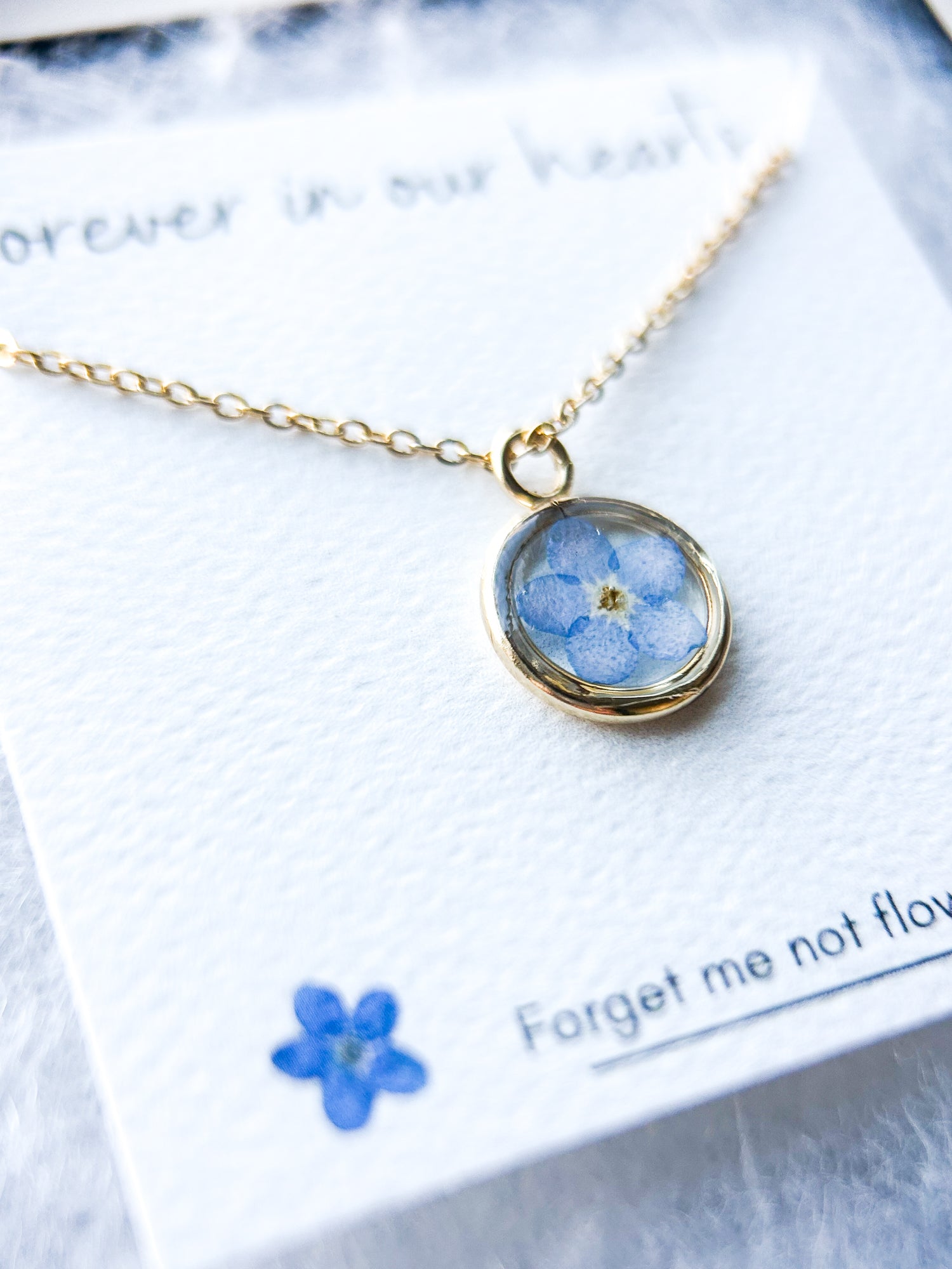 Forget Me Not Necklace | Yellow Gold