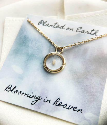 Sesame seed necklace | 5 weeks gestational age miscarriage necklace - Sale - Rest of the Nest