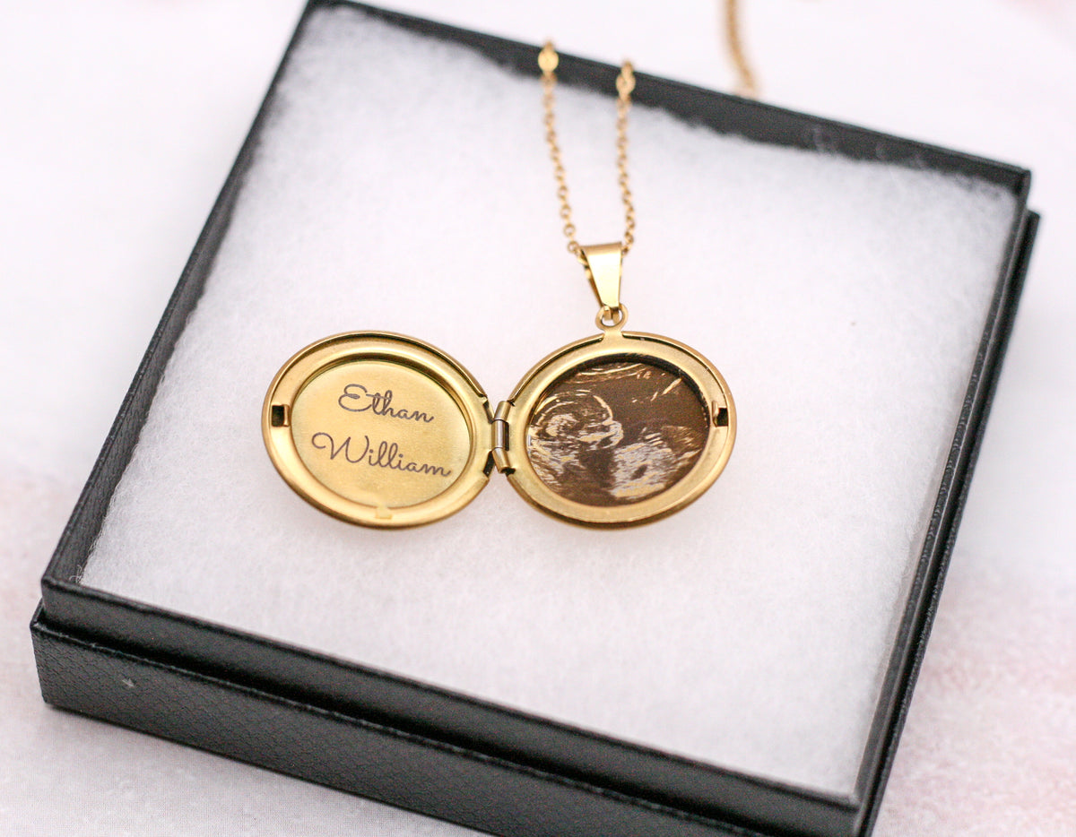 Engraved Sonogram Locket | A Keepsake to Remember Your Baby