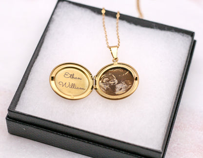 Engraved Sonogram Locket | A Keepsake to Remember Your Baby