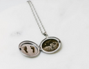 Engraved Sonogram Necklace | Circular Locket