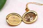 Engraved Sonogram Necklace | Circular Locket