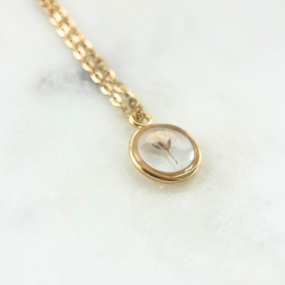 Baby's Breath Flower Necklace | Yellow Gold