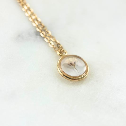 Baby's Breath Flower Necklace | Yellow Gold
