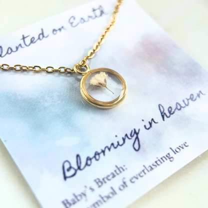 Baby's Breath Flower Necklace | Yellow Gold