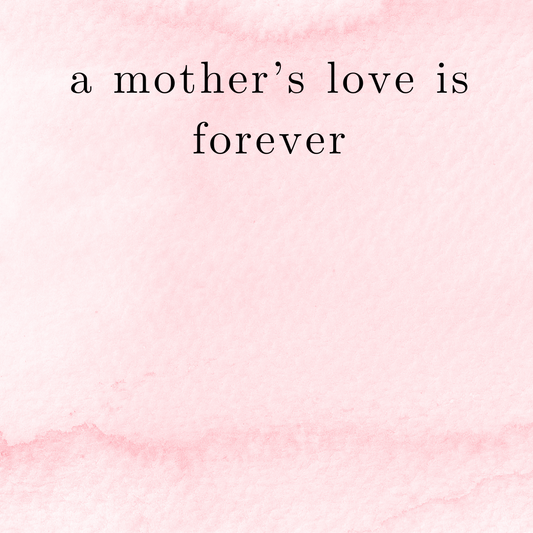 A Mothers Love is Forever pink necklace card