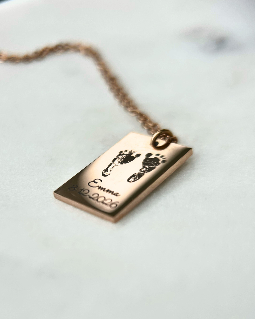 Personalized Footprint Necklace | Name & Date Keepsake