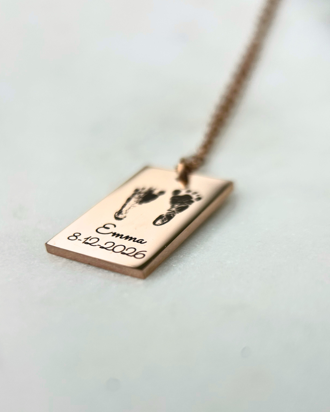 Personalized Footprint Necklace | Name & Date Keepsake