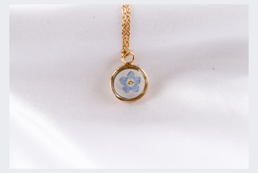 Forget Me Not Blue Flower Pendant