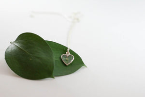 Baby's Breath Flower Necklace | Silver Heart Pendant - Rest of the Nest