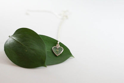 Baby's Breath Flower Necklace | Silver Heart Pendant - Rest of the Nest