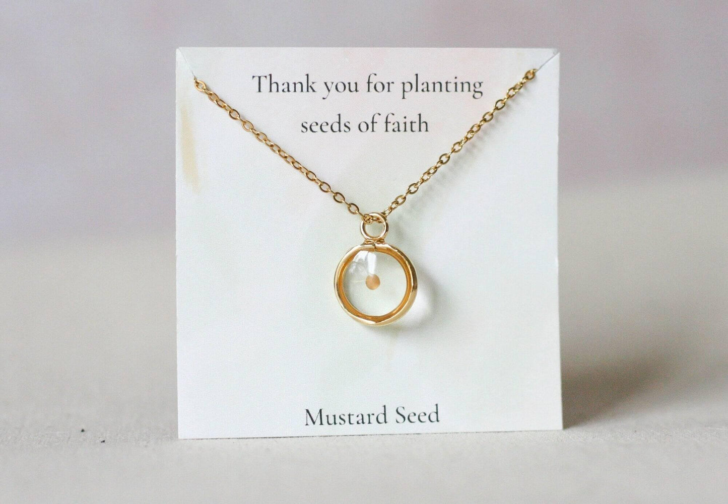 Mustard "Seeds of Faith" Necklace | Circle Pendant - Rest of the Nest
