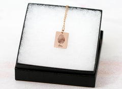 Actual fingerprint necklace, Christmas gift for mama, fingerprint keepsake, gift for mama necklace, engraved fingerprints