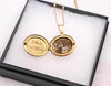 Engraved Sonogram Necklace | Circular Locket - Rest of the Nest